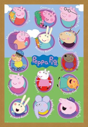 Framed Framed Lots Of Friends - Peppa Pig Multi Characters