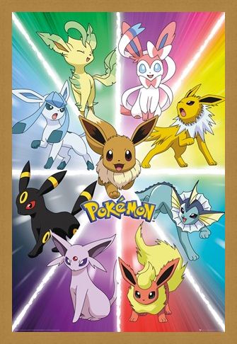 Framed Framed Eevee Evolution - Pokemon