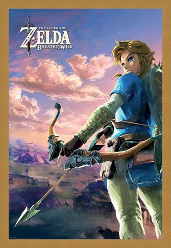 Framed Framed Breath of the Wild Hyrule Scene Landscape - The Legend of Zelda
