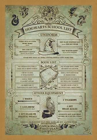 Framed Framed Hogwarts First Year Essentials - Harry Potter