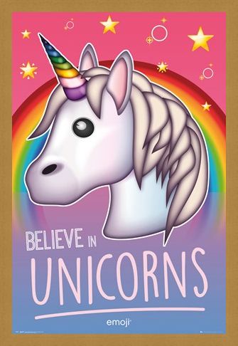 Framed Framed Believe In Unicorns - Emoji