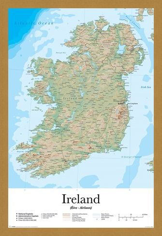Framed Framed Emerald Isle - Map Of Ireland