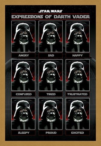 Framed Framed Expressions of Darth Vader - Star Wars