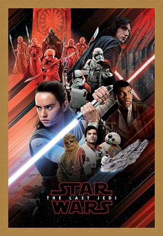 Framed Framed The Last Jedi Red Montage - Star Wars