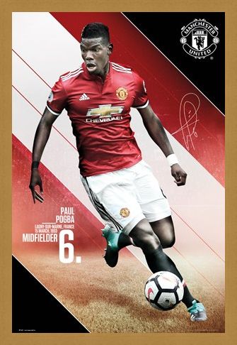 Framed Framed Pogba 17-18 - Manchester United