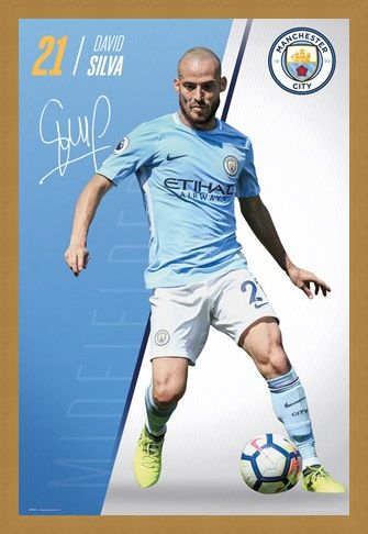 Framed Framed Silva 17-18 - Manchester City