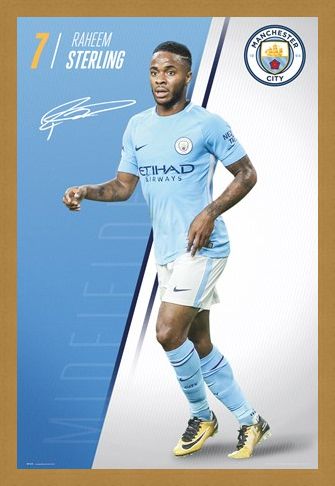 Framed Framed Sterling 17-18 - Manchester City