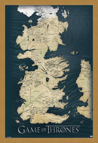 Framed Framed The Seven Kingdoms of Westeros Map - Game of Thrones