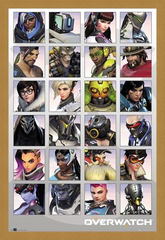 Framed Framed Character Portraits - Overwatch