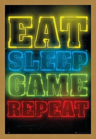 Framed Framed Eat Sleep Game Repeat - Gaming