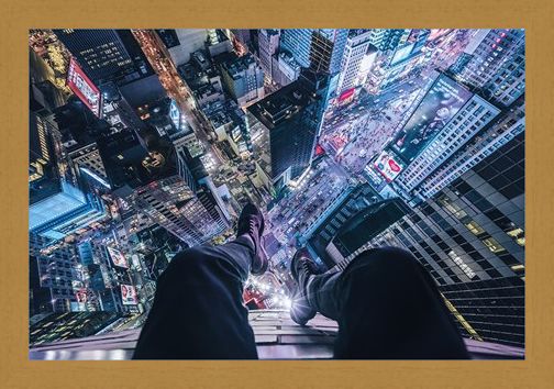 Framed Framed The City That Never Sleeps - On The Edge Of Times Square