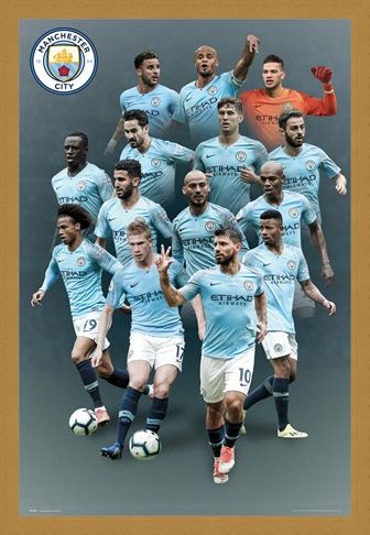 Framed Framed Manchester City Players 18-19 - The Citizens