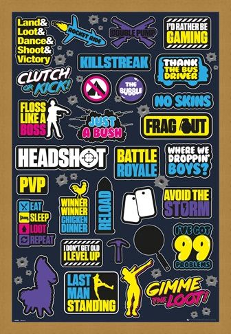 Framed Framed Eat, Sleep, Loot, Repeat - Battle Royale Infographic