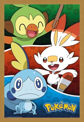 Framed Framed Galar Starters - Pokemon
