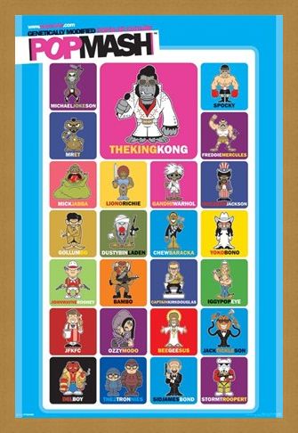 Framed Framed PopMash Characters - Genetically Modified Modern Culture