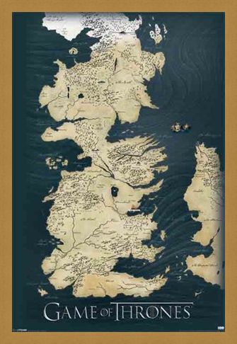 Framed Framed The Seven Kingdoms of Westeros Map - Game of Thrones