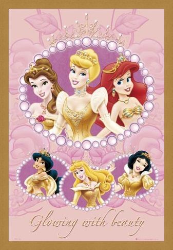 Framed Framed Glowing with Beauty - Walt Disney Princesses