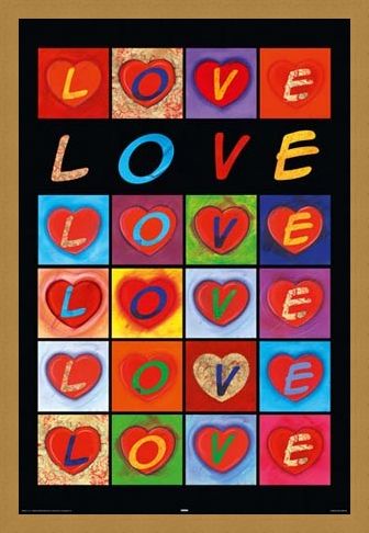 Framed Framed Love Hearts - Love Collage