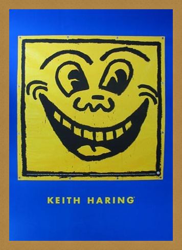 Framed Framed Untitled (Happy Face) - Keith Haring