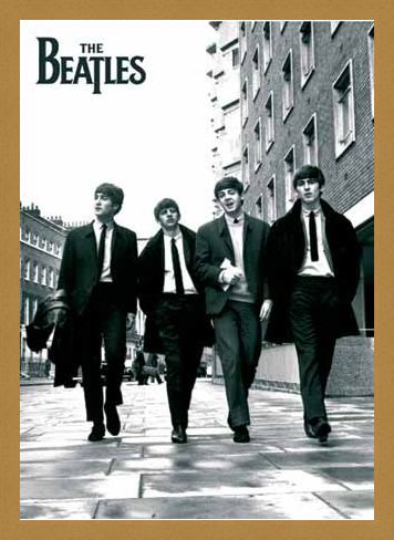 Framed Framed Beatles In London, Black and White Photo - The Beatles