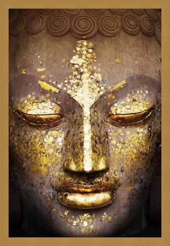 Framed Framed Speckled in Gold - The Face of the Buddha