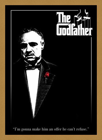 Framed Framed Don Vito Corleone with a Red Rose - The Godfather