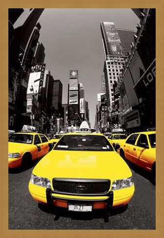 Framed Framed Yellow Cabs - New York City