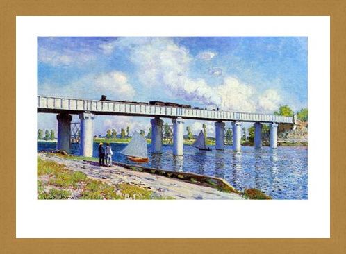 Framed Framed The Railway Bridge to Argenteuil - Claude Monet