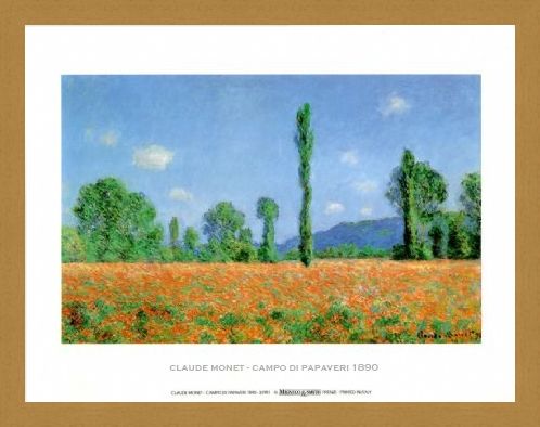 Framed Framed Poppy Field - Claude Monet