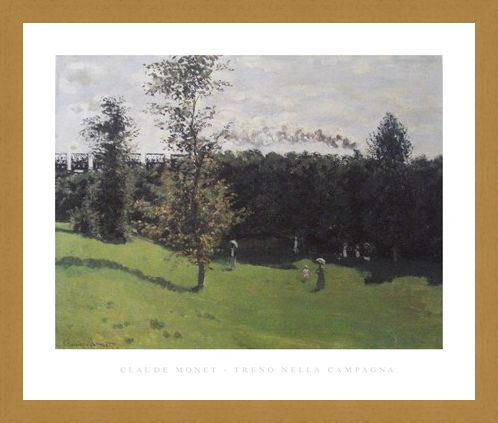 Framed Framed Train in the Countryside - Claude Monet
