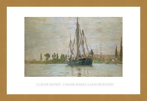 Framed Framed Chasse-Maree a L'ancre Rouen - Claude Monet