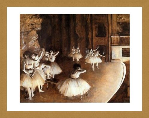 Framed Framed The Rehearsal on Stage - Edgar Degas