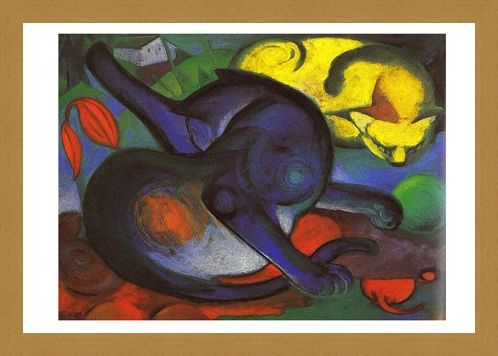Framed Framed Two Cats - Franz Marc