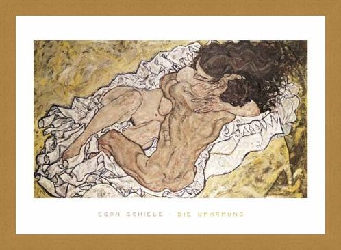 Framed Framed The Embrace (Lovers II), 1917 - Egon Schiele