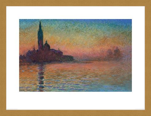 Framed Framed Sunset in Venice - Monet