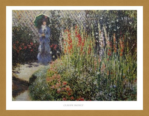 Framed Framed Gladioli - Claude Monet