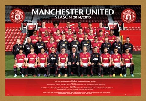 Framed Framed Team Photo - Manchester United 2014/15