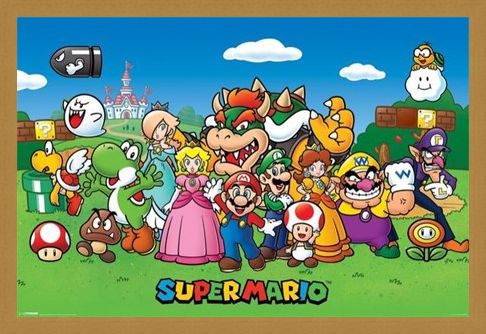 Framed Framed Super Mario Collage - Mushroom Kingdom
