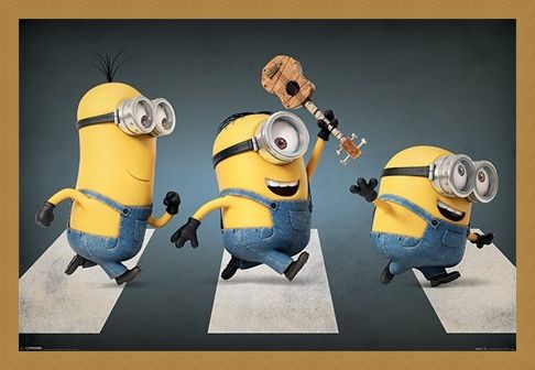 Framed Framed Minions Abbey Road - Stuart, Kevin and Bob