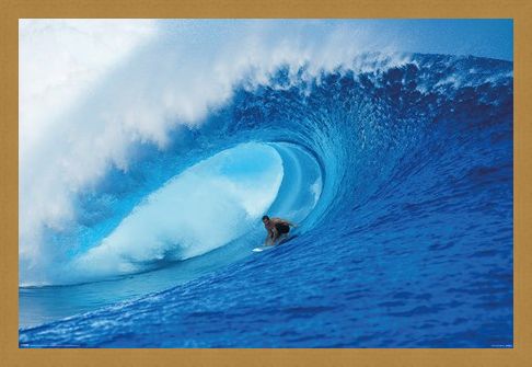 Framed Framed Riding The Wave - A Deep Blue View