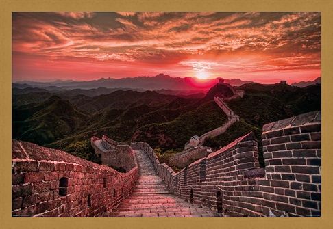 Framed Framed The Great Wall Of China Sunset - Travel