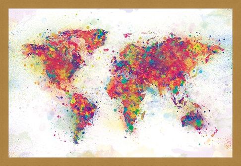 Framed Framed Colour Splash - World Map