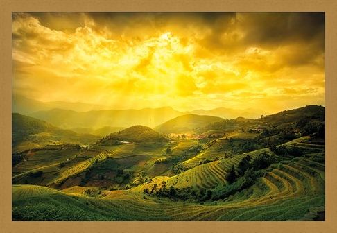 Framed Framed Rice Fields Of Yên Bái - Mountain Masterpiece