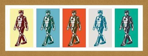 Framed Framed Pop Art Style Cybermen - Doctor Who