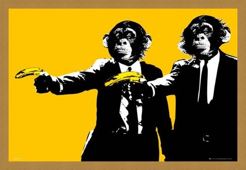 Framed Framed Hands Up! - Monkeys With Bananas