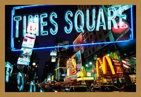 Framed Framed Neon Times Square - New York Night