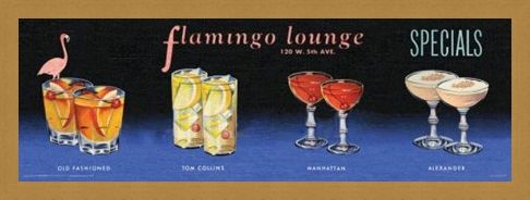 Framed Framed Flamingo Lounge - Cocktails All Around!