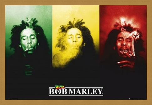 Framed Framed Ganja in Green, Red and Gold - Bob Marley