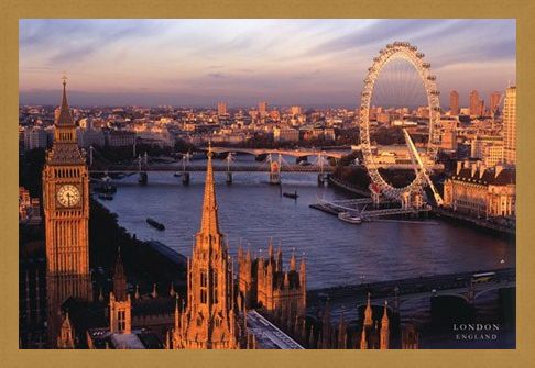 Framed Framed Big Ben and the London Eye - Aerial Photograph of London, England