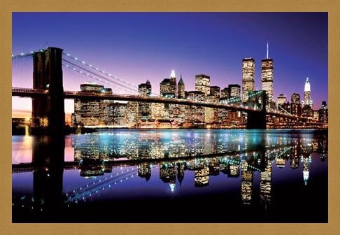 Framed Framed Twilight Technicolor - Brooklyn Bridge